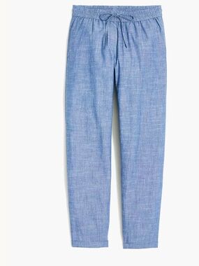 J. Crew Elastic Waist Cropped Chambray Pants